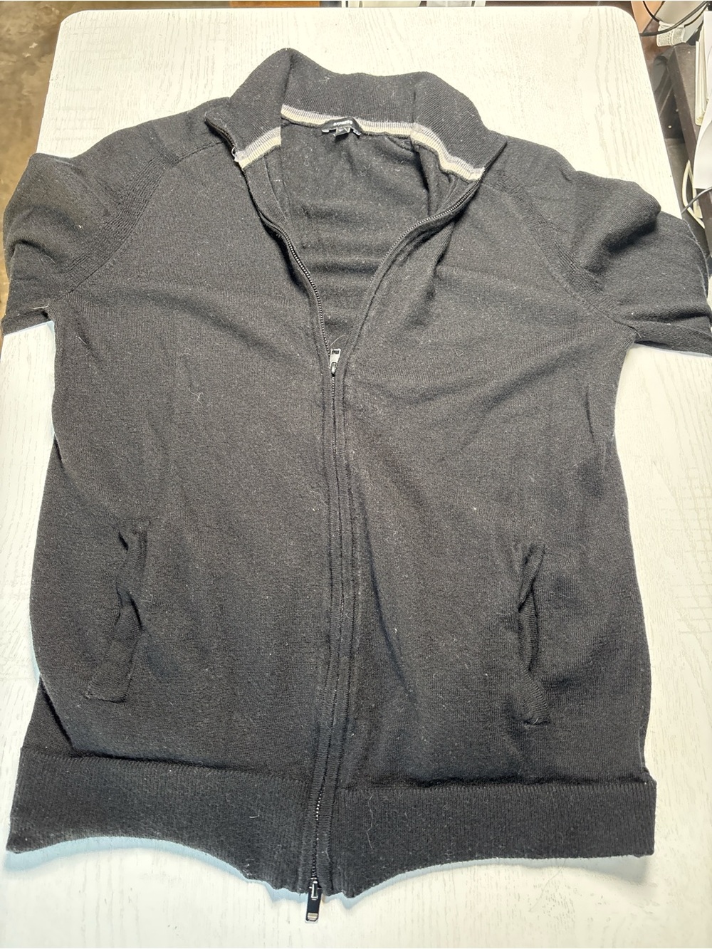 Express size M Men's Black Full-Zip Sweater Jacket